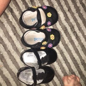 2 pair-  black maryjane baby shoes size 3 baby
